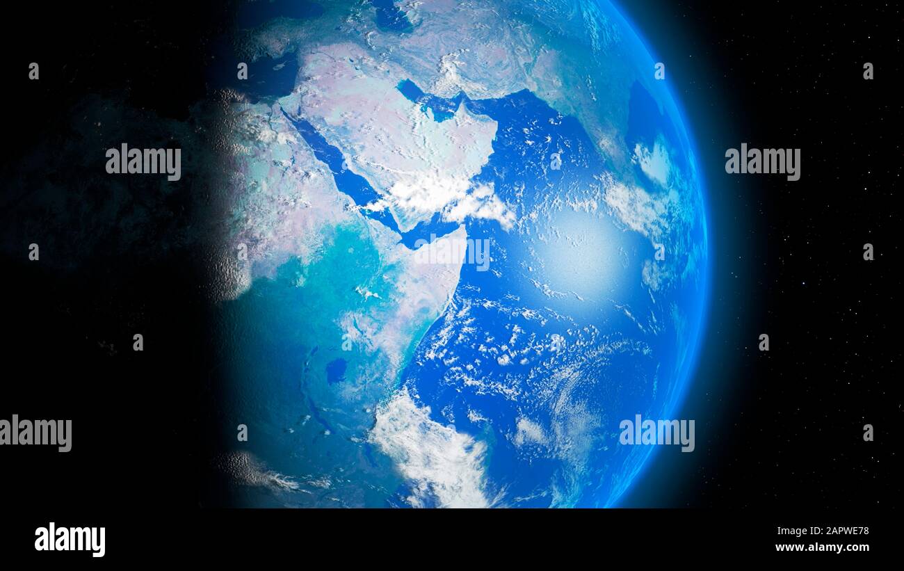 Erde aus Dem All - Afrika und Asien Stockfoto