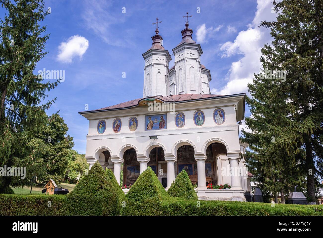 Kirche im Kloster Ciolanu der östlichen orthodoxen Mönch, zwischen Tisau und Magura Gemeinden im Kreis Buzau, Rumänien Stockfoto