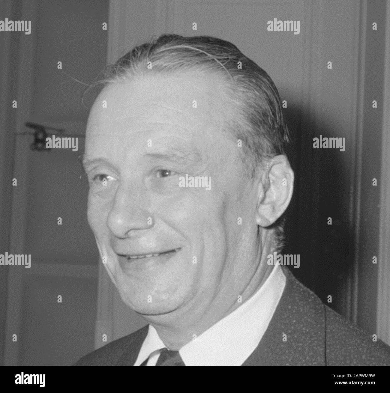 Minister des belgischen Kabinetts J. van Offelen (PVV), Minister für Justiz und französische Kultur P. Wigny (CVP); Stockfoto