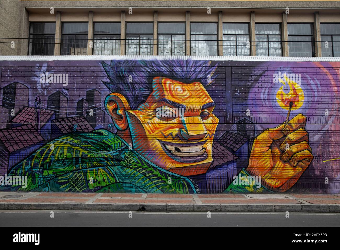 Graffiti/Straßenkunst aus der Industriezone Puente de Aranda, Bogata, Columbia Stockfoto