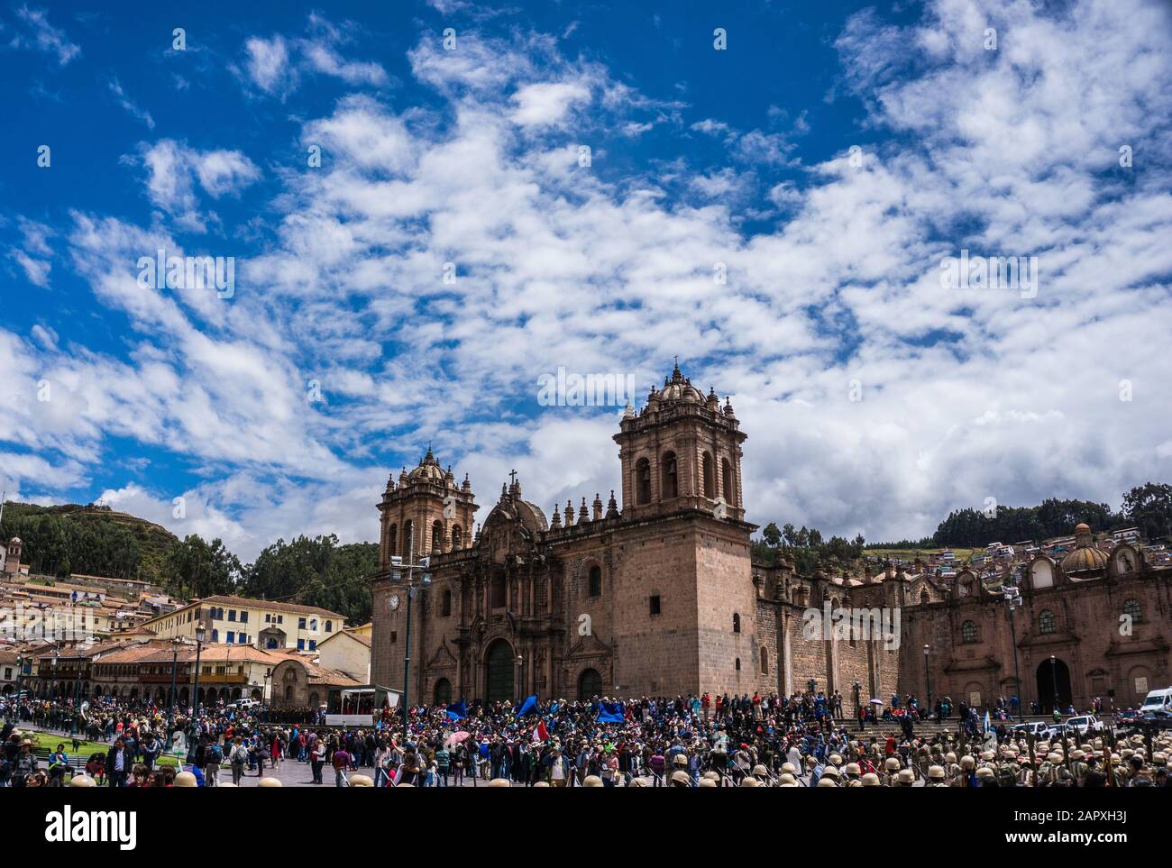 Cusco-Kathedrale am Hauptplatz von Cusco in Peru Stockfoto