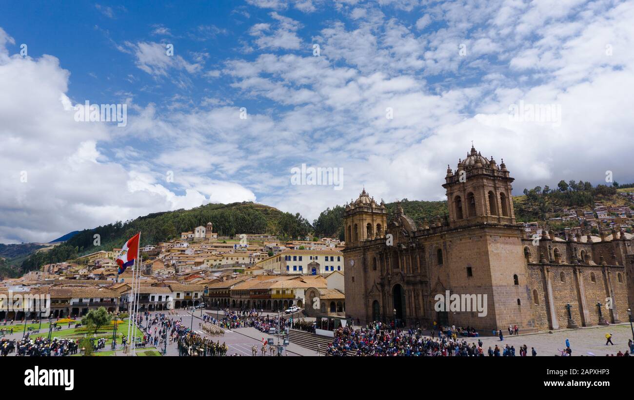 Cusco-Kathedrale am Hauptplatz von Cusco in Peru Stockfoto