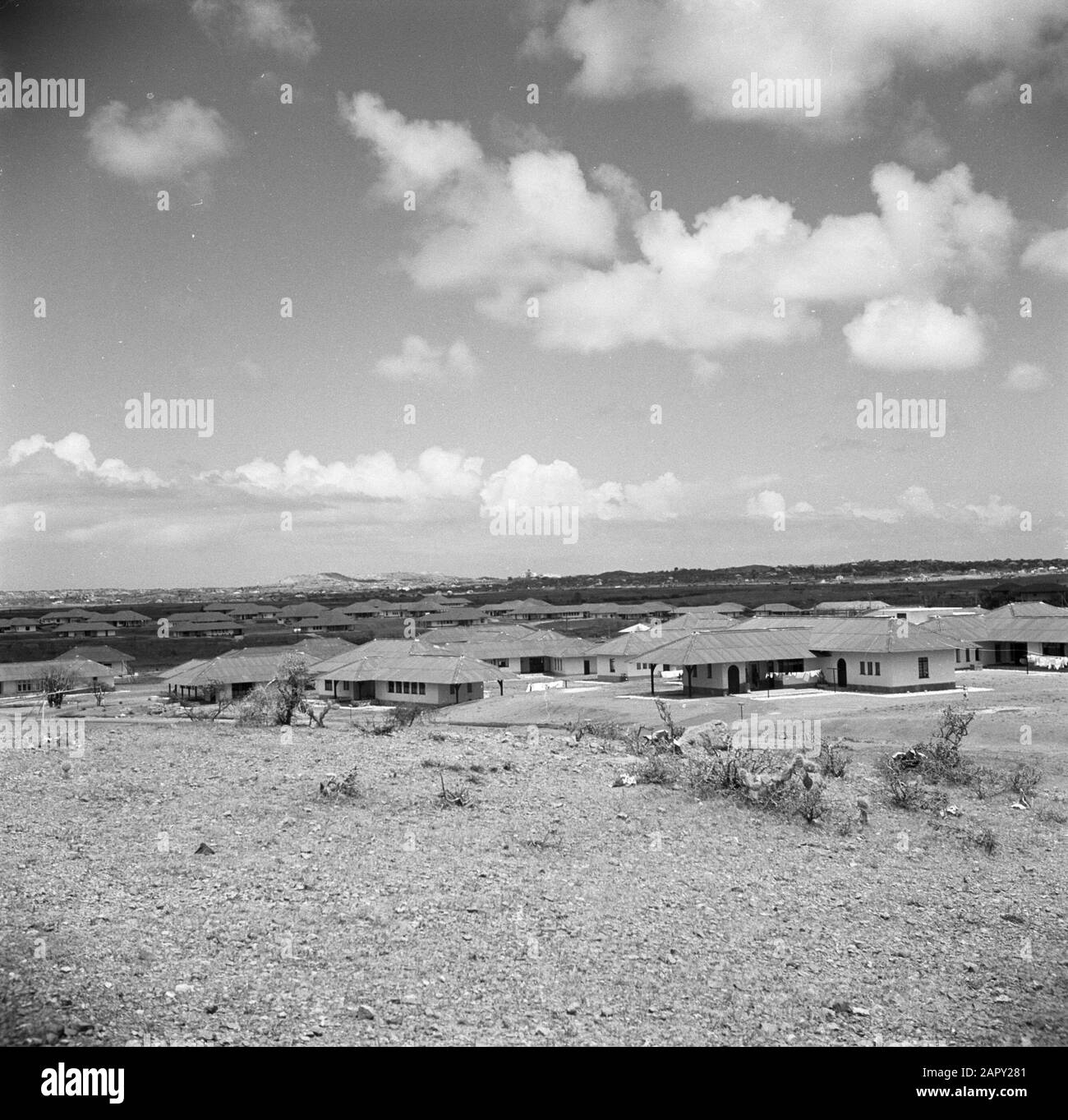 Reisen Sie nach Suriname und zu den niederländischen Antillen Residences in Julianadorp am Curaçao Datum: 1947 Ort: Curaçao, Julianadorp Schlüsselwörter: Homes Institution Name: CPIM Stockfoto