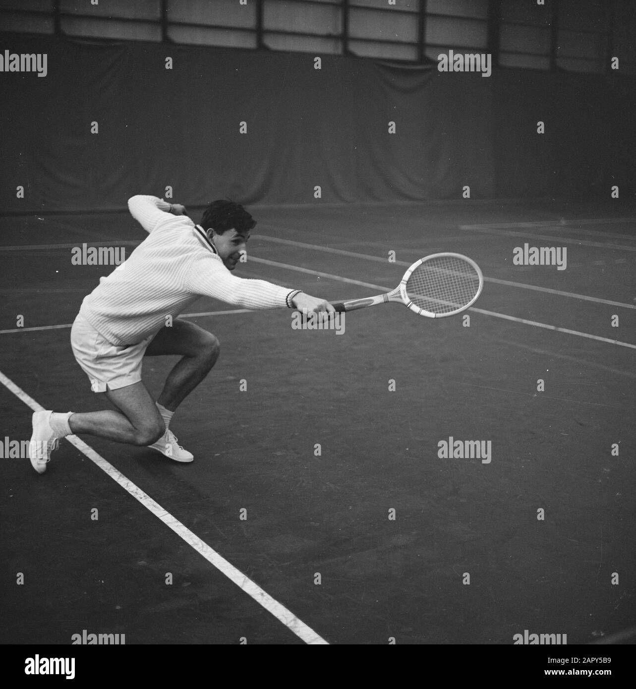 Niederländische Tennisweltmeisterschaften Datum: 15. Februar 1962 Schlagwörter: Tennisweltmeisterschaften Stockfoto