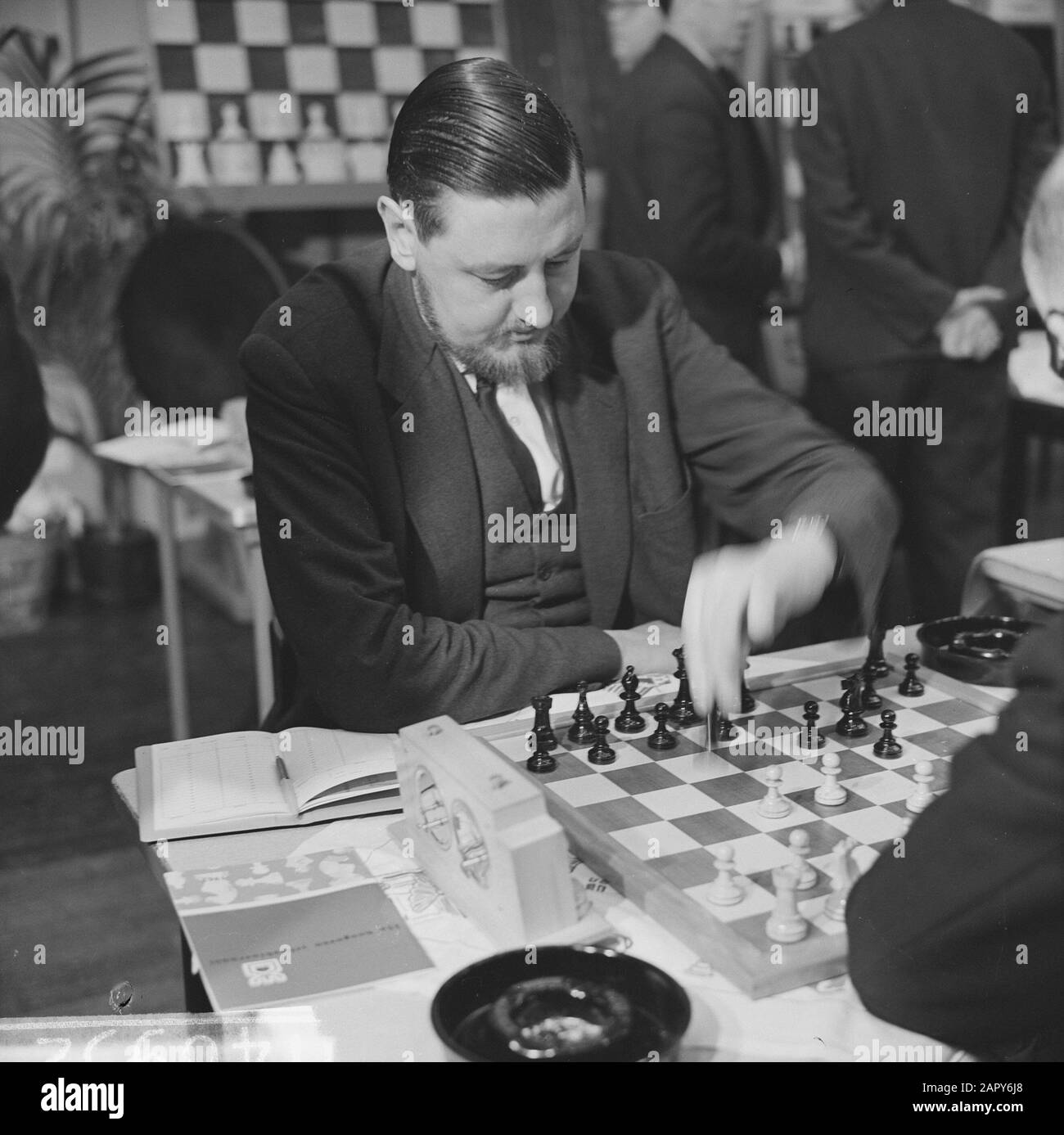 Schachturnierspiel im Hochofen. Donner Datum: 8. Januar 1963 Stockfoto