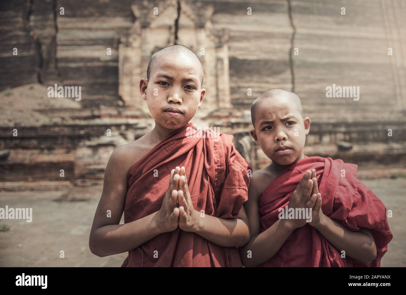 Anfänger Mönch in Myanmar Stockfoto