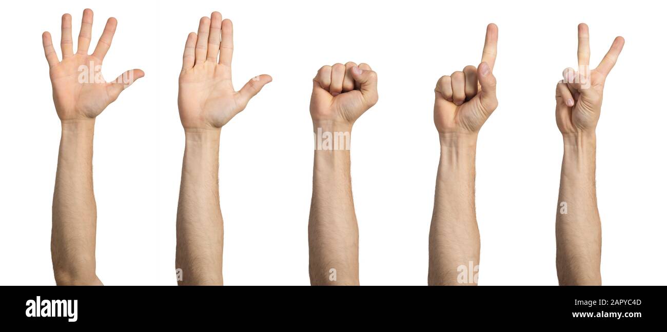 Hand mit verschiedenen Gesten Stockfoto