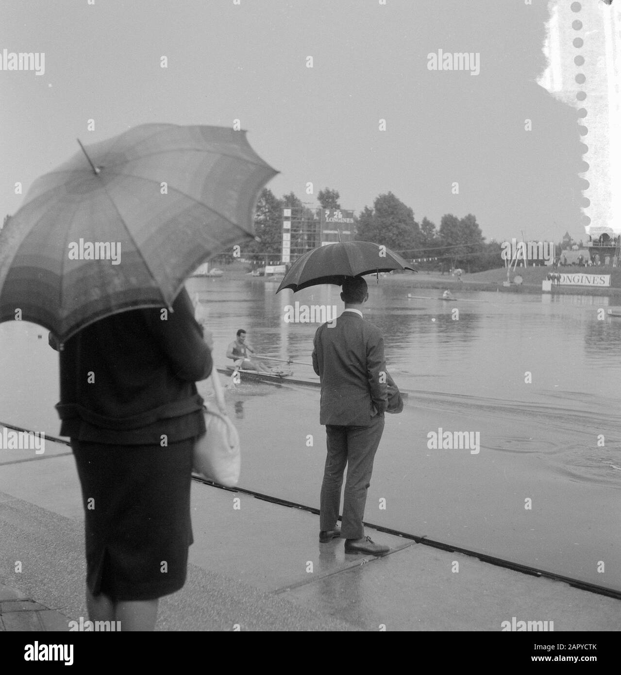 Ruder-Europameisterschaften Bosbaan, Randdatum: 7. August 1964 Ort: Amsterdam, Amsterdamse Bos, Bosbaan, Noord-Holland Schlagwörter: Rudern, Meisterschaften Stockfoto