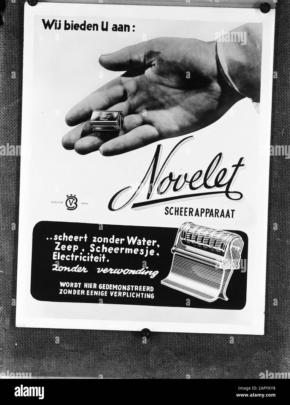 Razor, Werbetesttexte, Novelet Datum: 1. April 1948 Schlagwörter: Razor, Werbetesttexte Personenname: Novelet Stockfoto