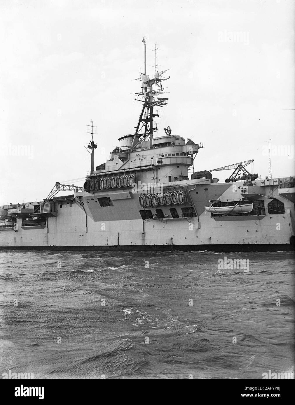 Karel Doorman in Hoek van Holland. Radartoren Datum: 3. Juni 1948 Standort: Hoek van Holland Stockfoto