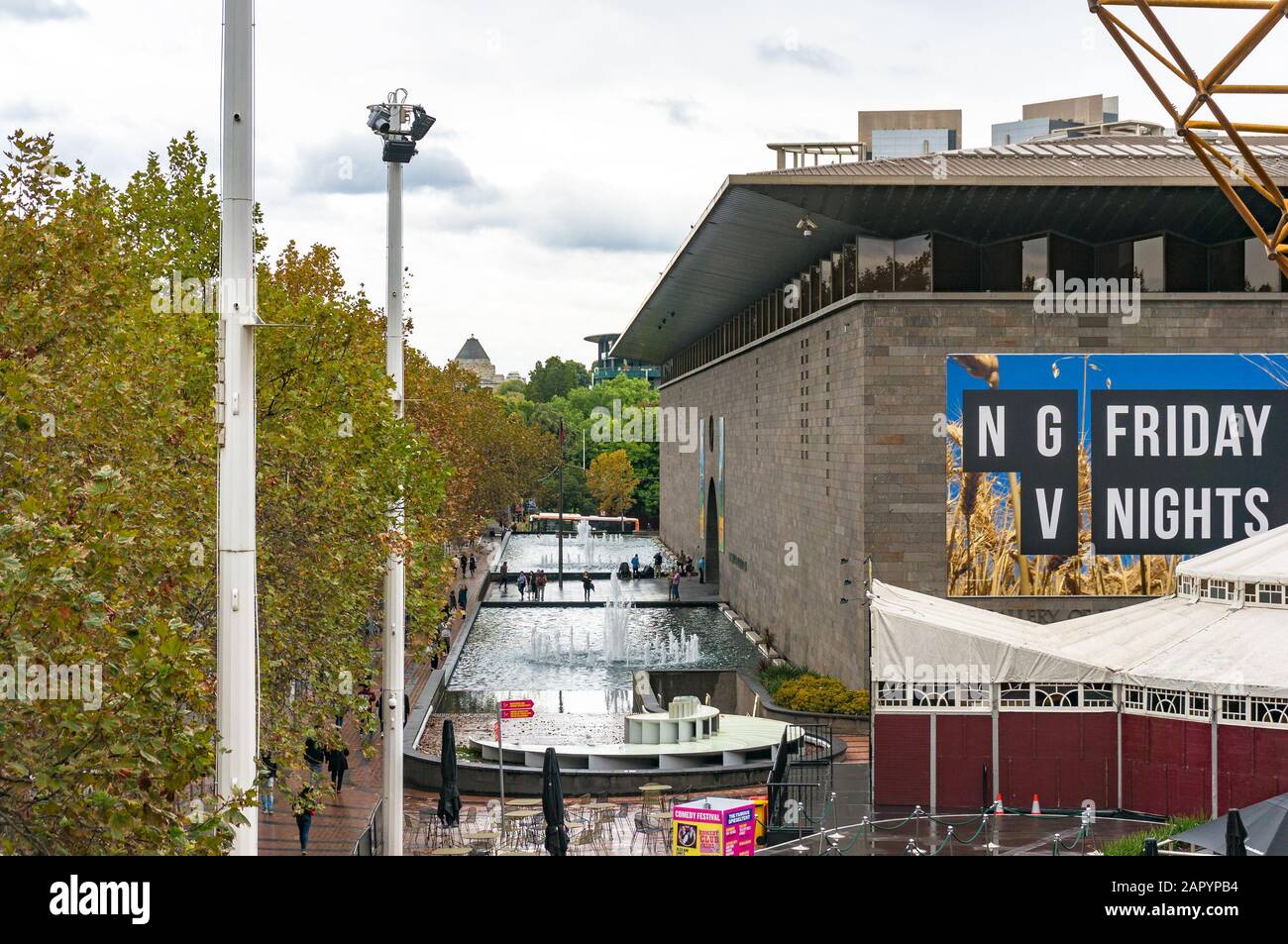 Melbourne, Australien - 21. April 2017: Nationale Galley Victoria Gebäudeansicht von oben Stockfoto