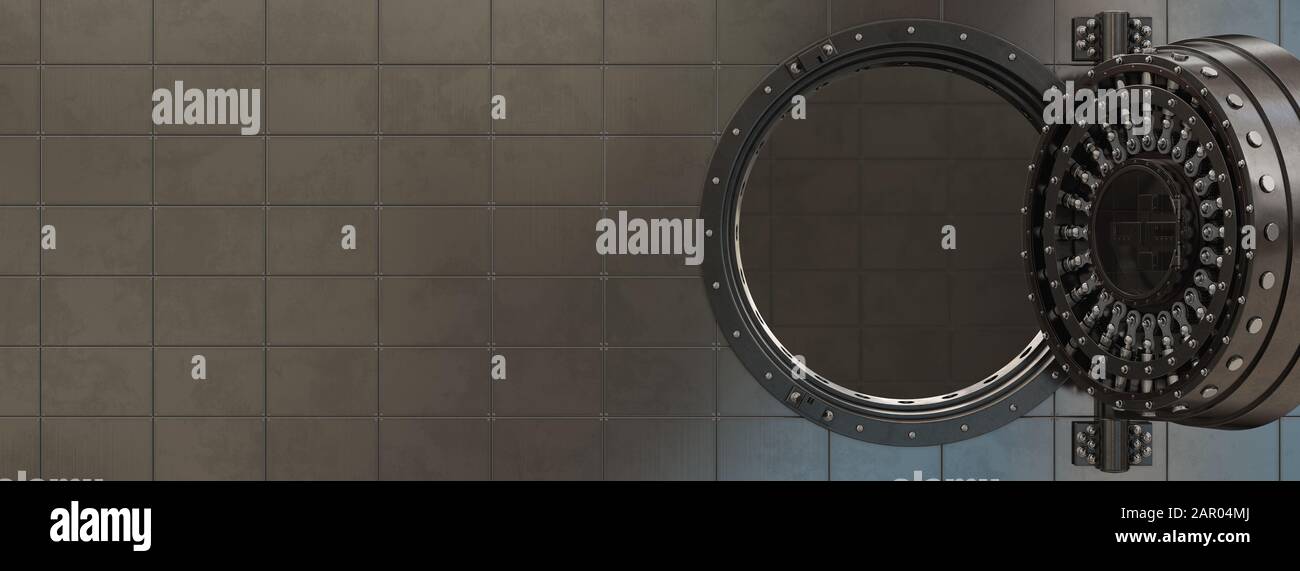 Render der Tresortür. 3D Stockfoto