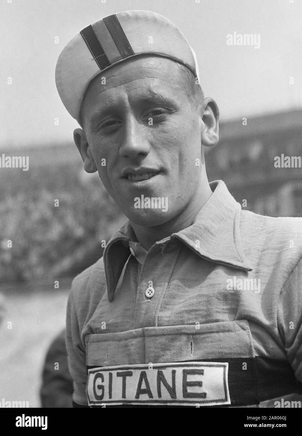 Koppeln deelnemers Tour de France, Brankart (Belgien) . * 12 juli 1954 Stockfoto