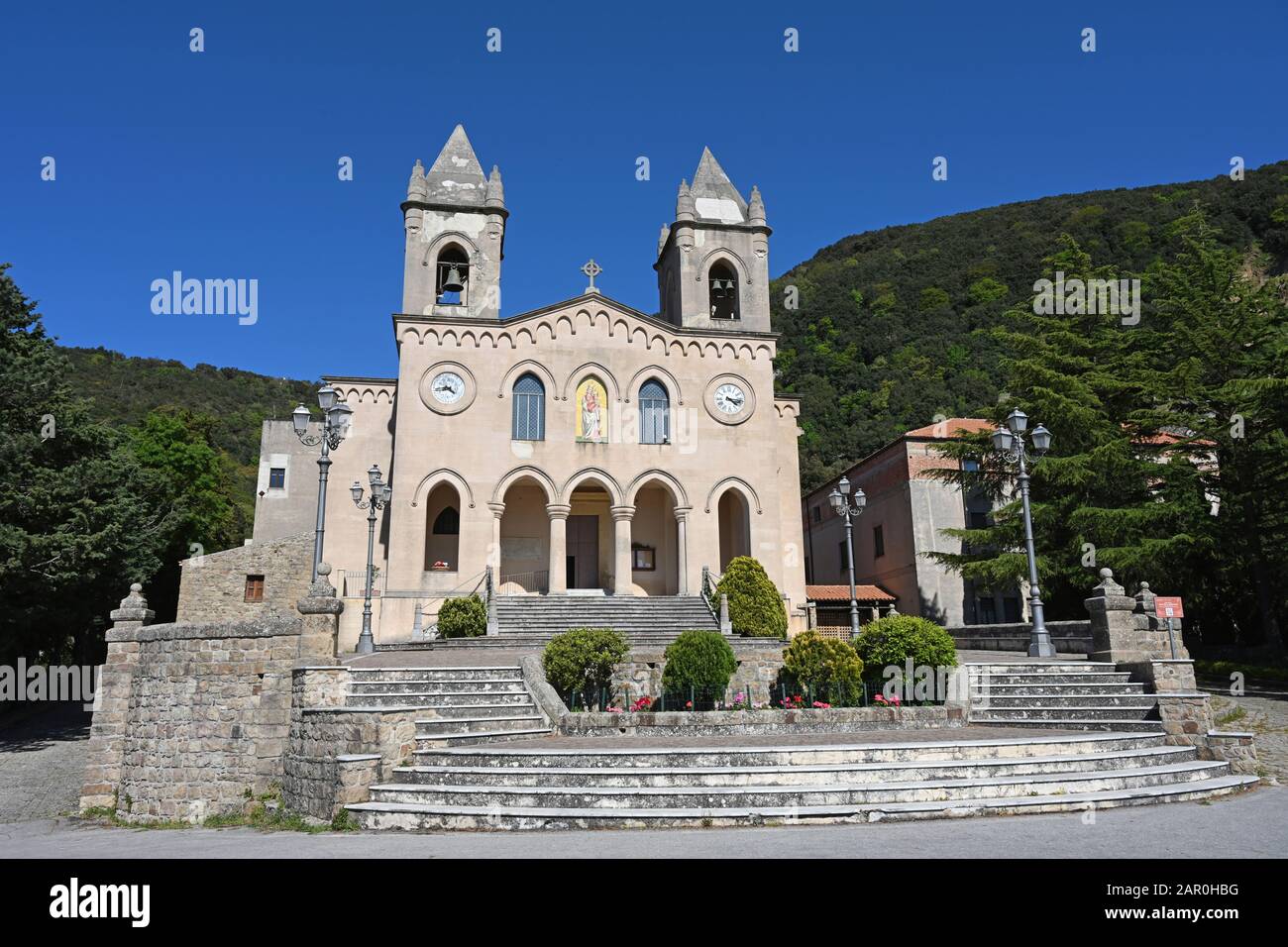 Das Heiligtum von Gibilmanna in den Bergen der Madonie bei Cefalu, Provinz Palermo, Sizilien Stockfoto