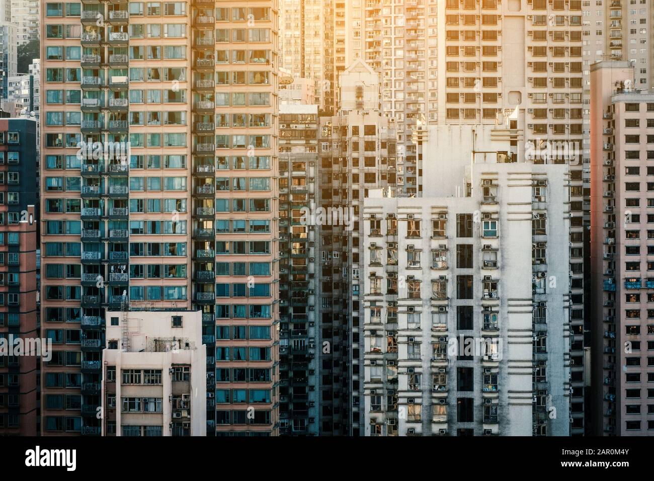 Skyline von Hongkong - Wohnimmobilien Stockfoto