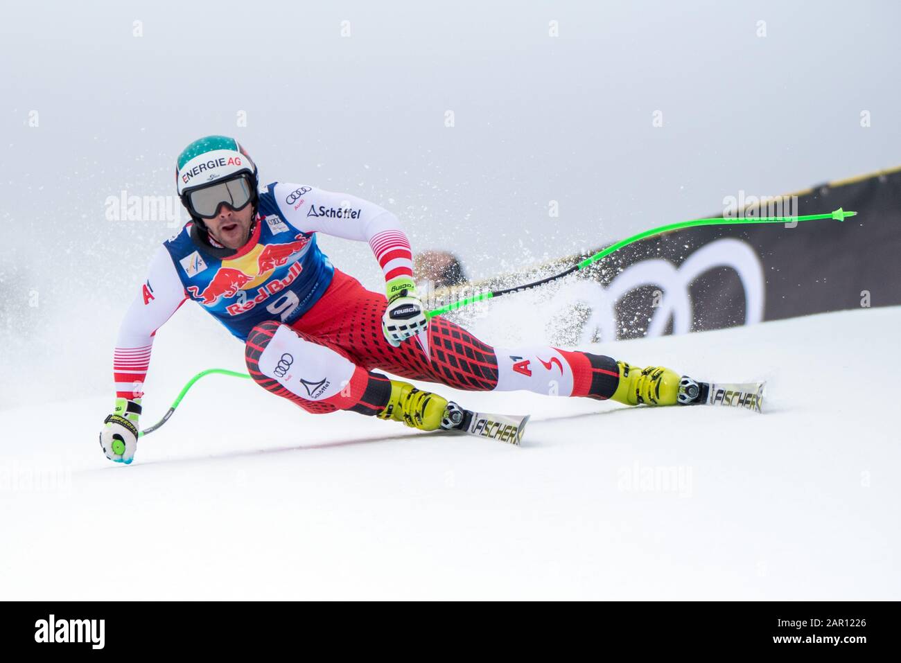 Kitzbühel, Österreich. Januar 2020. Vincent Kriechmayrs (AUT) bei der Ski Alpin: 80. Hahnenkammrennen 2020 - Audi-Fis-Alpine-Skiweltcup - Herren-Abfahrt am Streif am 25. Januar 2020 in Kitzbühel, ÖSTERREICH. Credit: Cal Sport Media/Alamy Live News Stockfoto