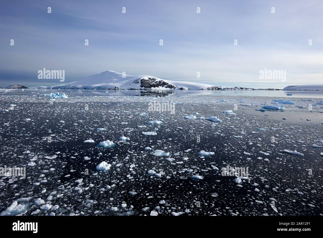 Brash Ice schwimmt im Lemaire Channel Meer rund um die Antarktis Stockfoto