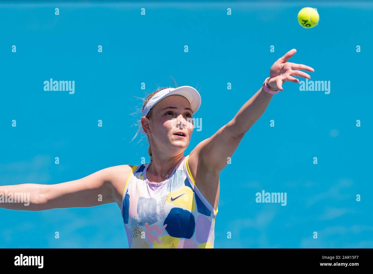 Melbourne, Australien. Januar 2020. Melbourne, Australien. Januar 2020. Donna Vekic aus Kroatien beim Match "Australian Open Tennis Championship Day 6" 2020 im Melbourne Park Tennis Center ( © Andy Cheung/ArcK Images/arckimages.com/UK Tennis Magazine/International Sports Fotos) Credit: Roger Parker/Alamy Live News Stockfoto