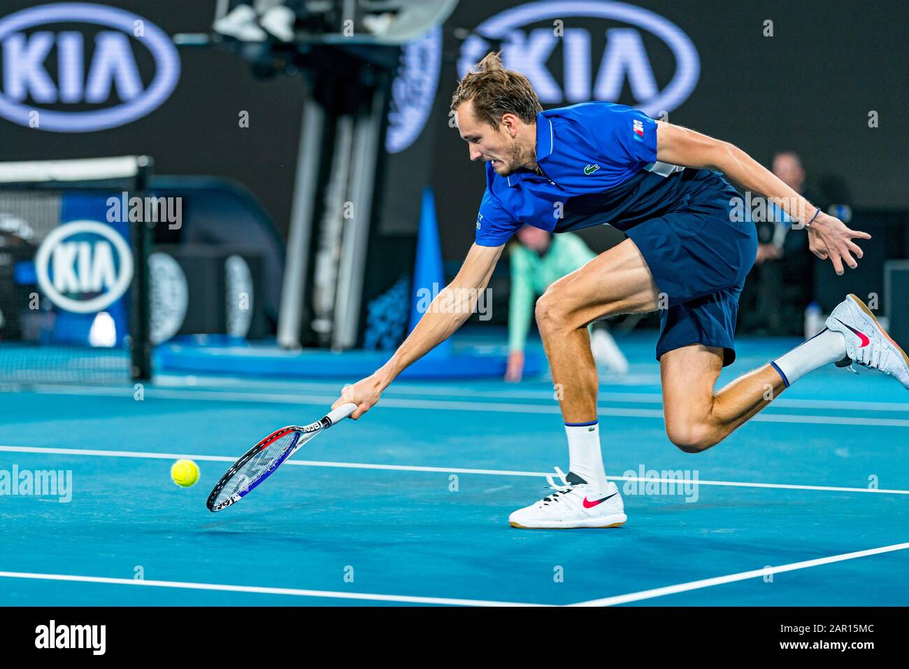 Melbourne, Australien. Januar 2020. Melbourne, Australien. Januar 2020. Daniil Medvedev aus Russland beim Match 2020 Australian Open Tennis Championship Day 6 im Melbourne Park Tennis Center, Melbourne, Australien. Januar 2020. ( © Andy Cheung/ArcK Images/arckimages.com/UK Tennis Magazine/International Sports Fotos) Credit: Roger Parker/Alamy Live News Stockfoto