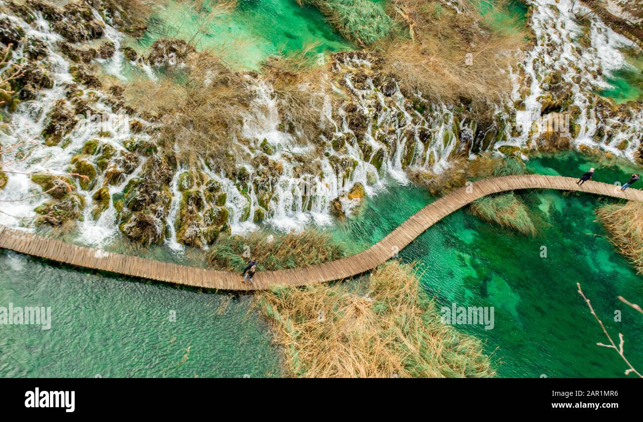 Wasserfälle der Plitvicer Seen Stockfoto