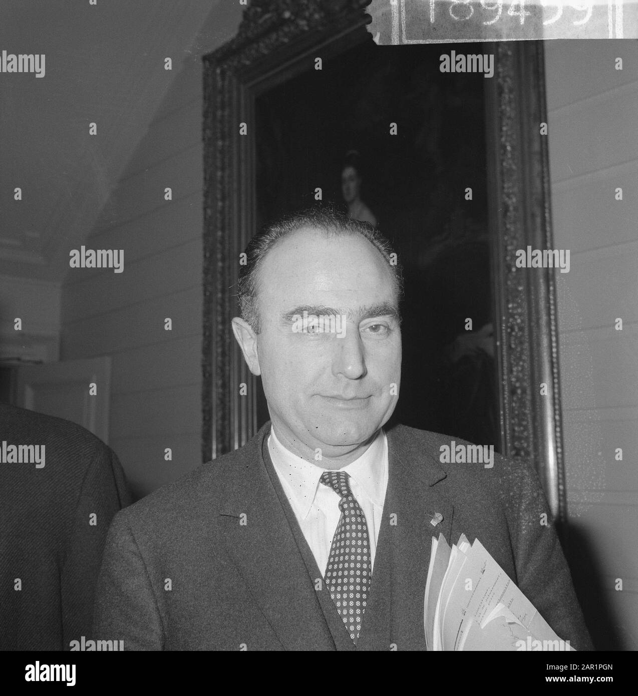 Minister des belgischen Kabinetts J. van Offelen (PVV), Premierminister P. van den Boeymants (CVP) Datum: 22. März 1966 Schlüsselwörter: Kabinette, Minister persönlicher Name: J. van Offelen, P. van den Boeynants Stockfoto