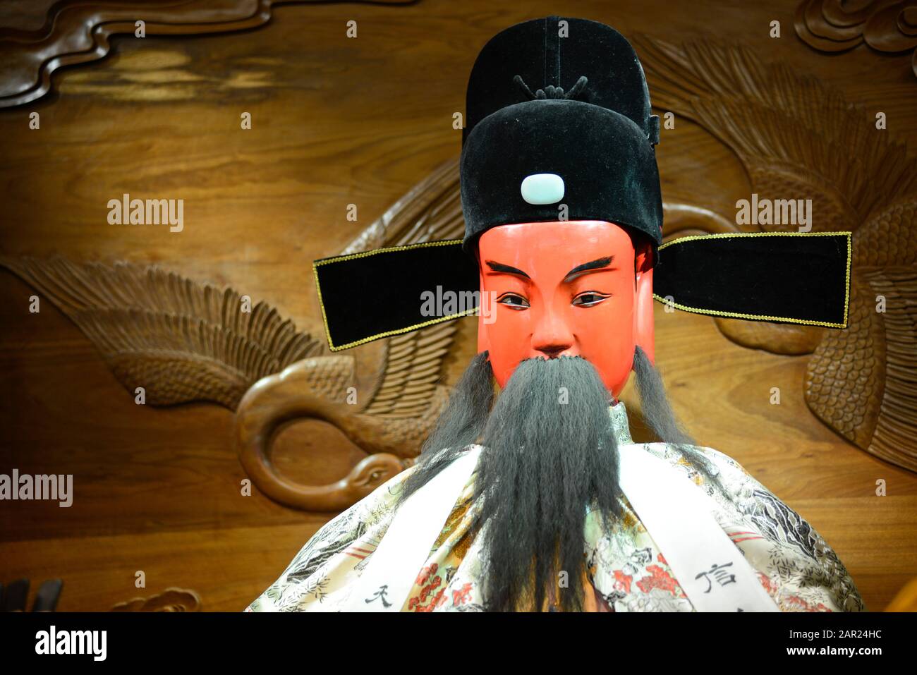 Statue von Qin Yubo. Stadtgotttempel von Shanghai (China) Stockfoto