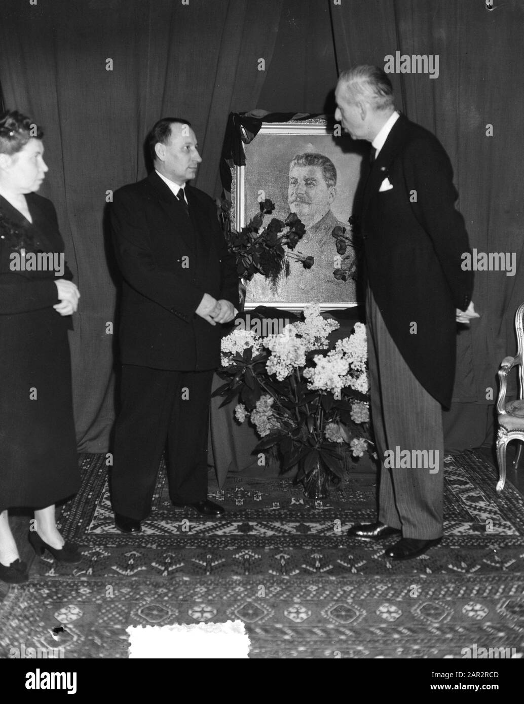 Russische Botschaft mit holländischem Beileid Datum: 6. März 1953 Schlüsselwörter: Angebote, Botschaften Stockfoto
