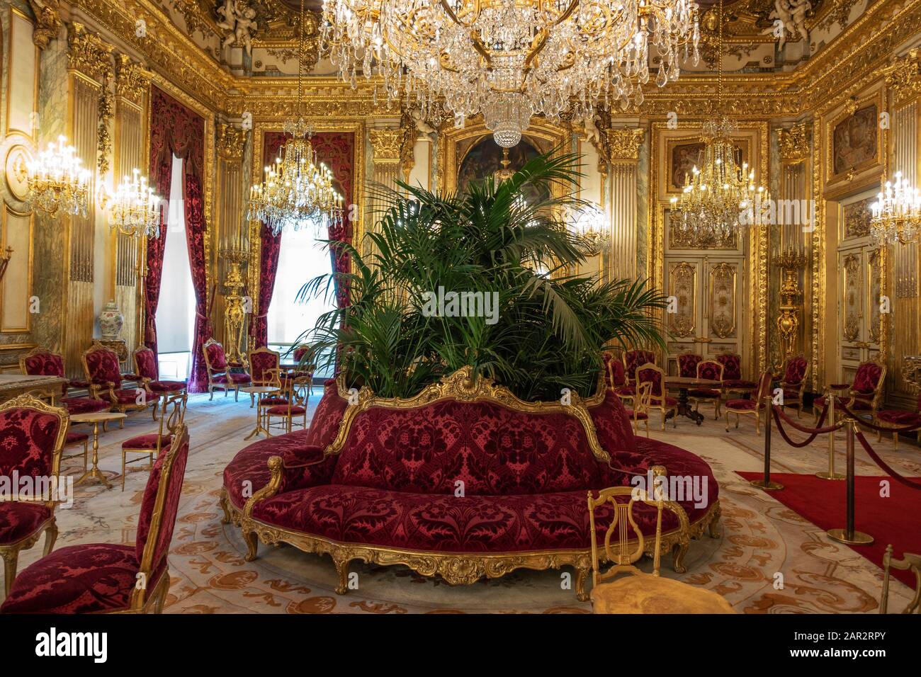 Grand Salon in den Napoleon III Apartments (Appartements Napoléon III) im Richelieu Flügel des Louvre Museum (Musée du Louvre) in Paris, Frankreich Stockfoto
