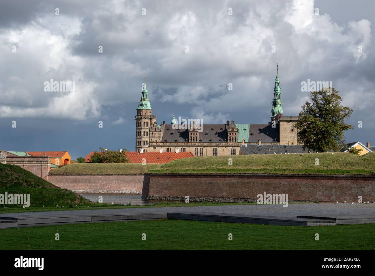Schloss Kronborg Helsingør, Dänemark. Verewigt als Elsinore in William Shakespeares Stück Hamlet. Stockfoto