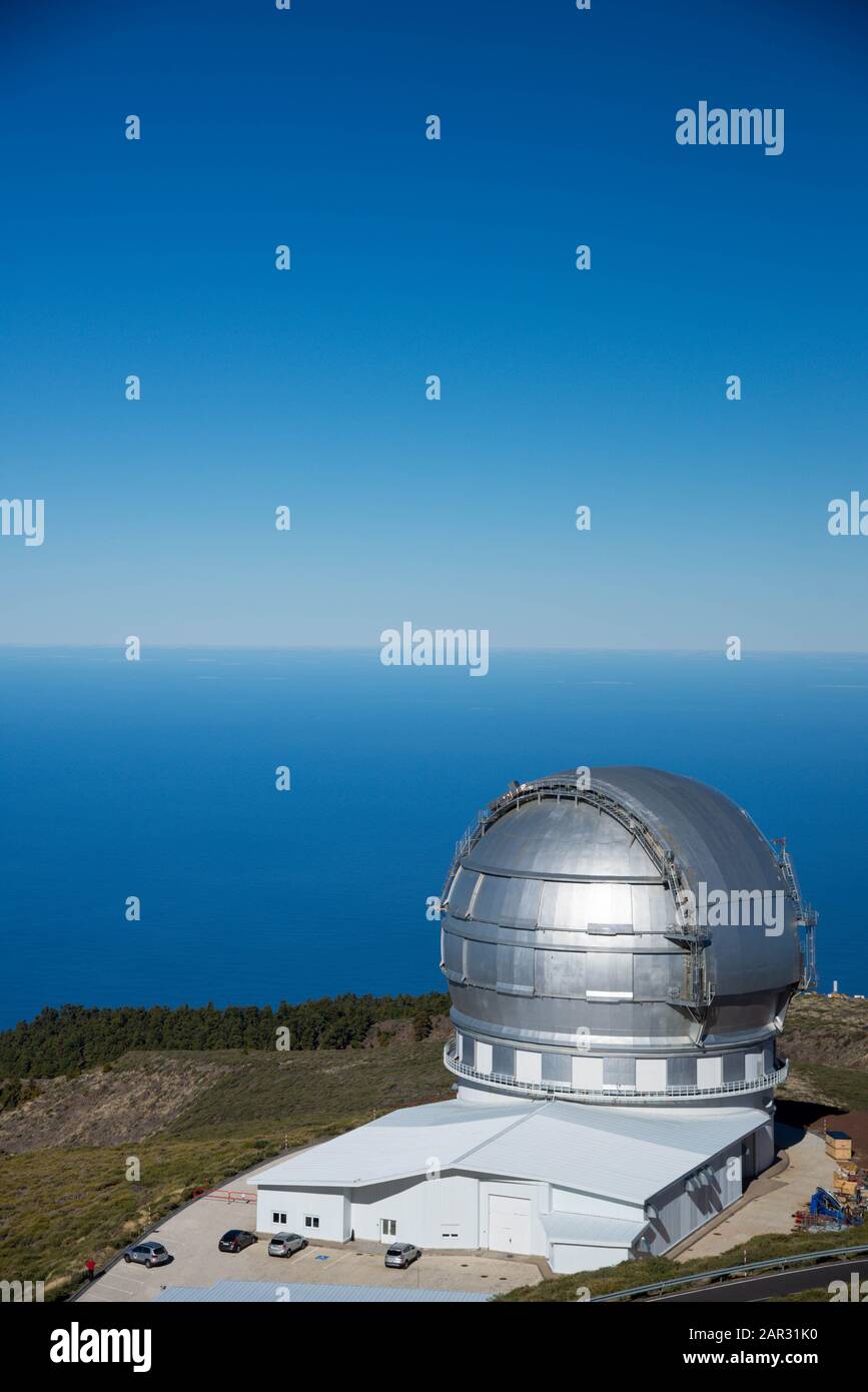 Roque de los Muchachos. Observatorium auf La Palma, Kanarische Insel, Spanien Stockfoto