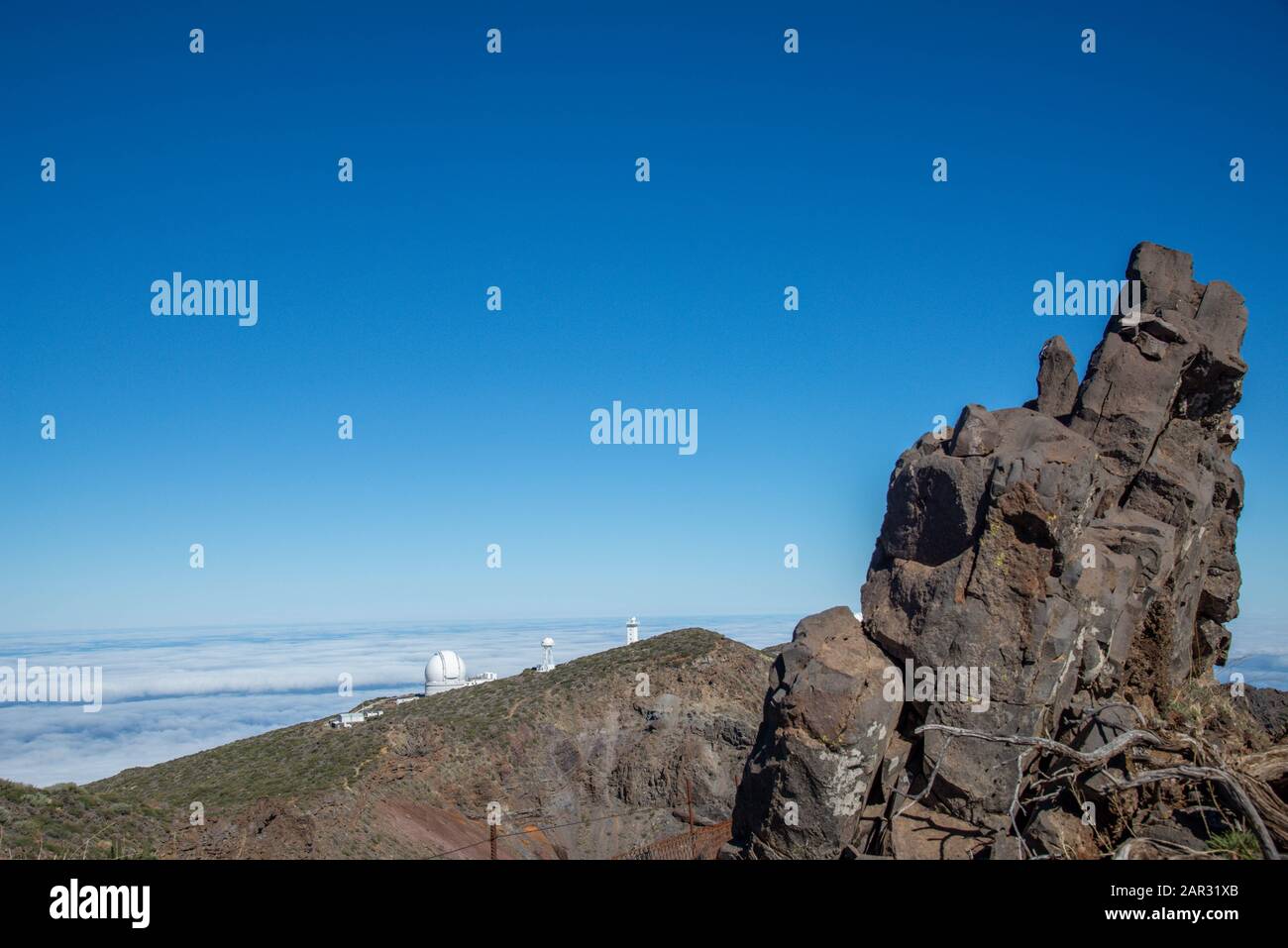Roque de los Muchachos. Observatorium auf La Palma, Kanarische Insel, Spanien Stockfoto