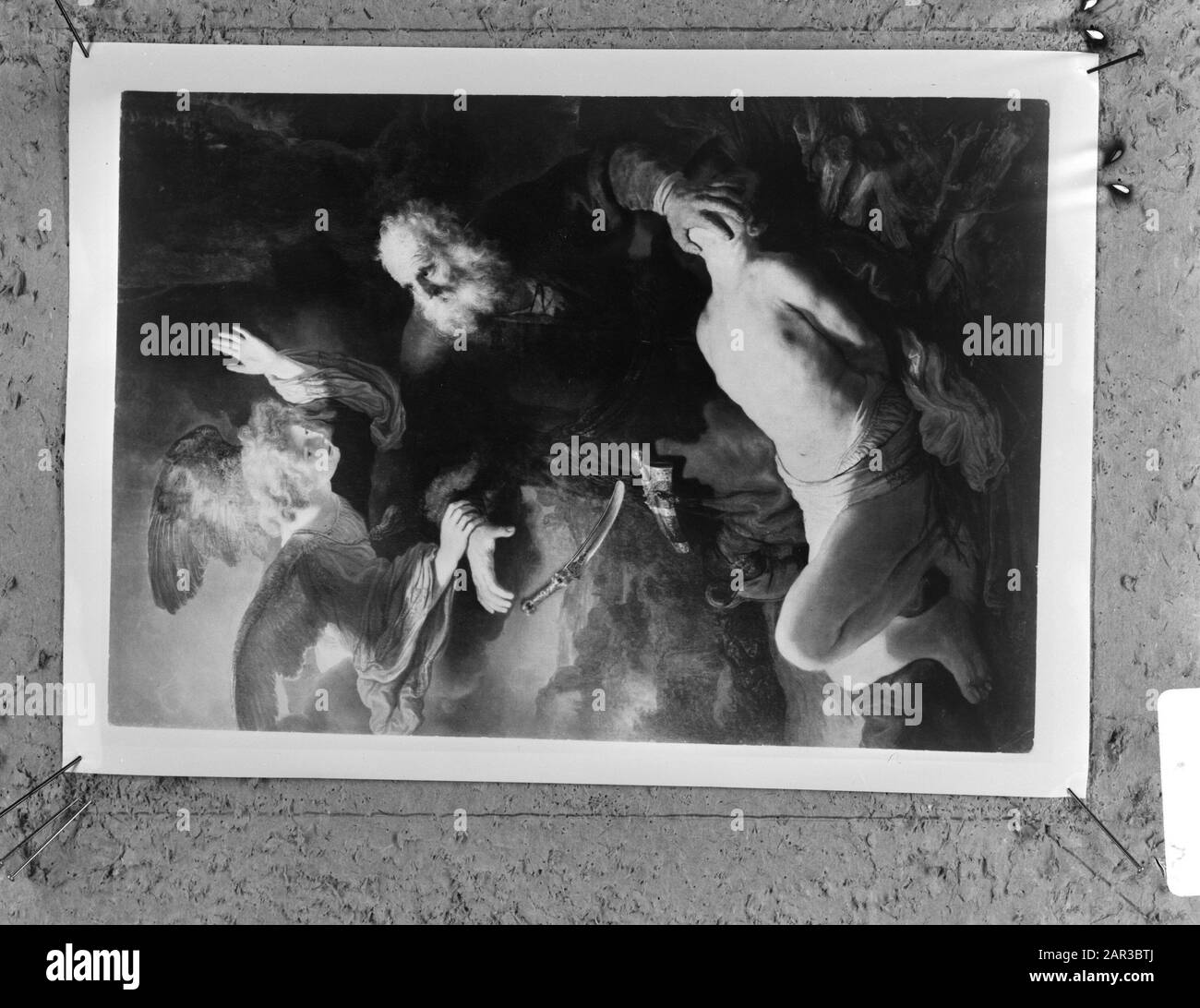 Rembrandt-Ausstellung t.g.v. 300. Todestag 13. Sept. 13. Nov. im Rijksmuseum, Amsterdam: Gemälde Abrahams Opfer aus der Sowjetunion Datum: 20. August 1969 Ort: Amsterdam, Noord-Holland Schlüsselwörter: Gemälde, Ausstellungen Name Der Institution: Rijksmuseum Stockfoto