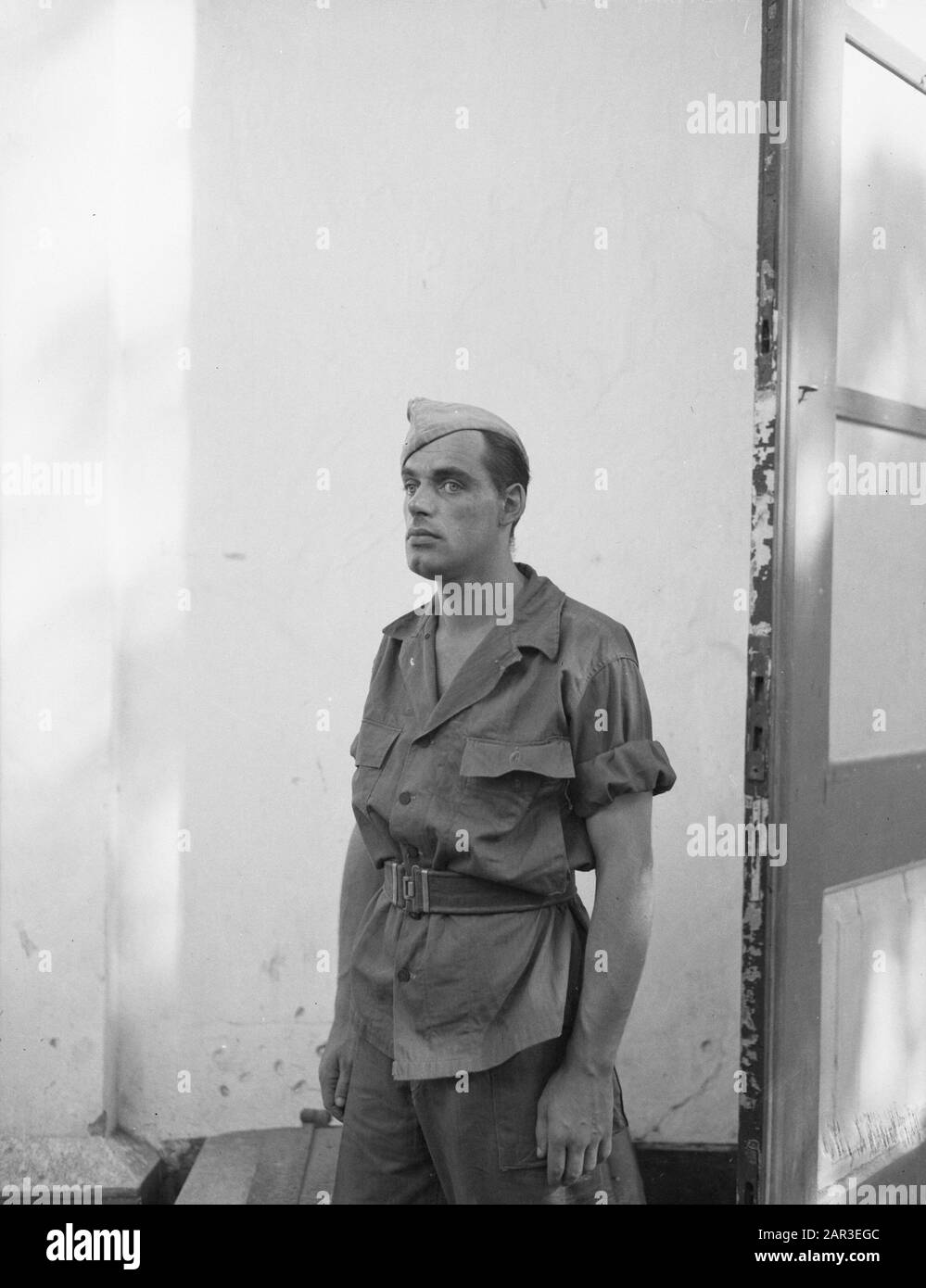 [Portrait Photo Dutch Military] Datum: 1947 Ort: Indonesien, Niederländisch-Ostindien Stockfoto