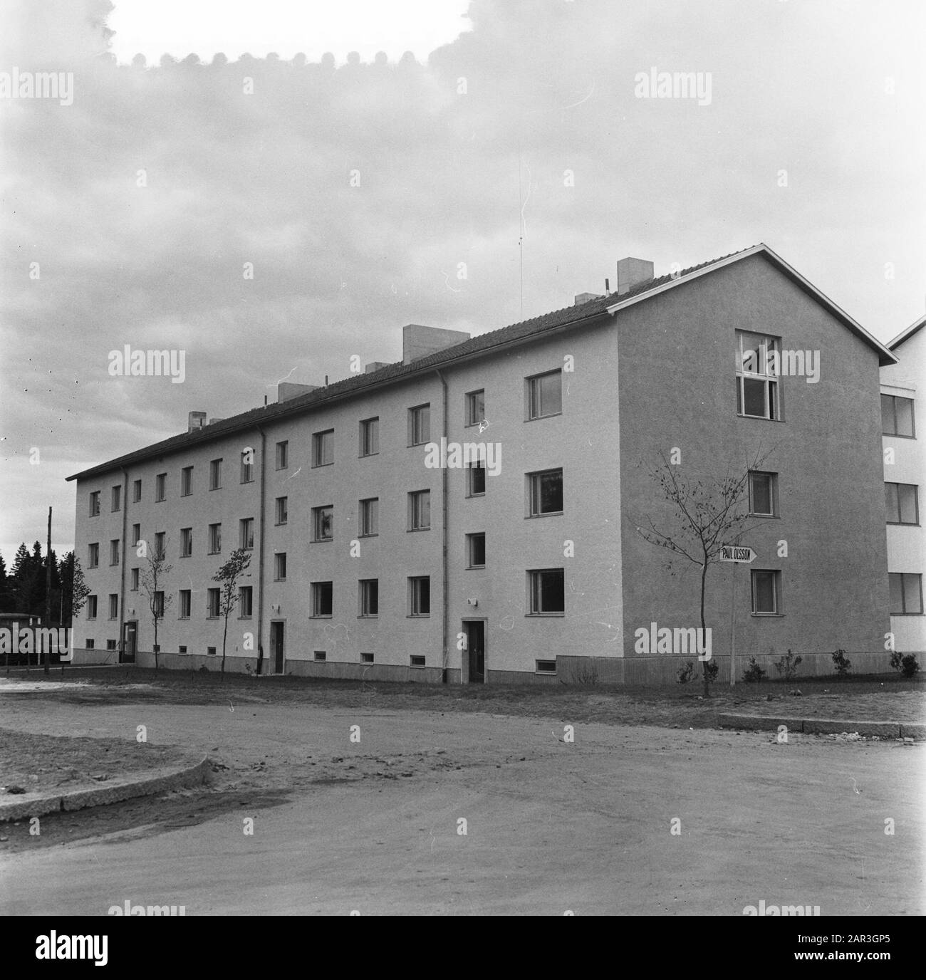Olympische Sommerspiele Helsinki (1952) Wohnungen für Olympiateilnehmer Datum: 18. Juli 1952 Ort: Finnland, Helsinki Schlagwörter: Sport Stockfoto
