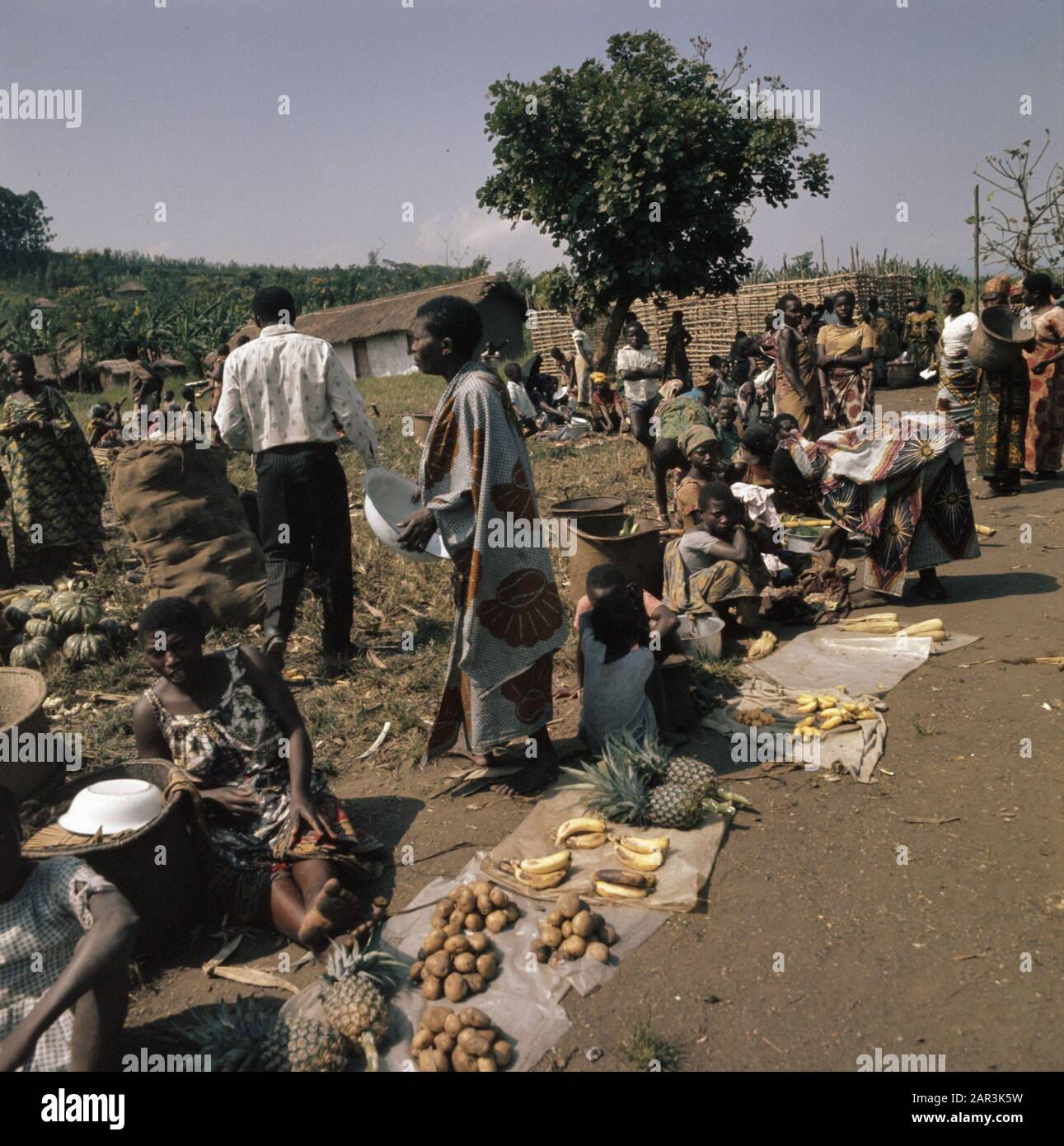 Zaire (ehemals Belgischer Kongo); Markt am flachen Land Datum: 16. August 1973 Standort: Belgisch-Kongo, Zaire Schlüsselwörter: Märkte Stockfoto