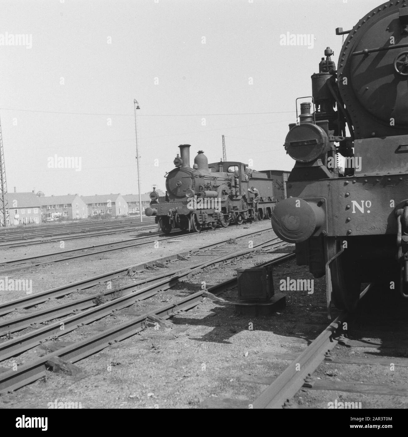 Ausstattung der niederländischen Eisenbahn Ausstattung der niederländischen Eisenbahn Datum: 1945 Schlagwörter: Züge, Zweiter Weltkrieg, Verkehrseinrichtung Name: NS Stockfoto