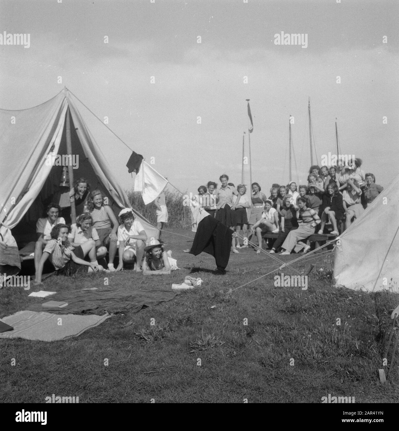Kamp NCJC Grouw Datum: 18. August 1948 Ort: Grouw Schlüsselwörter: Camp Stockfoto