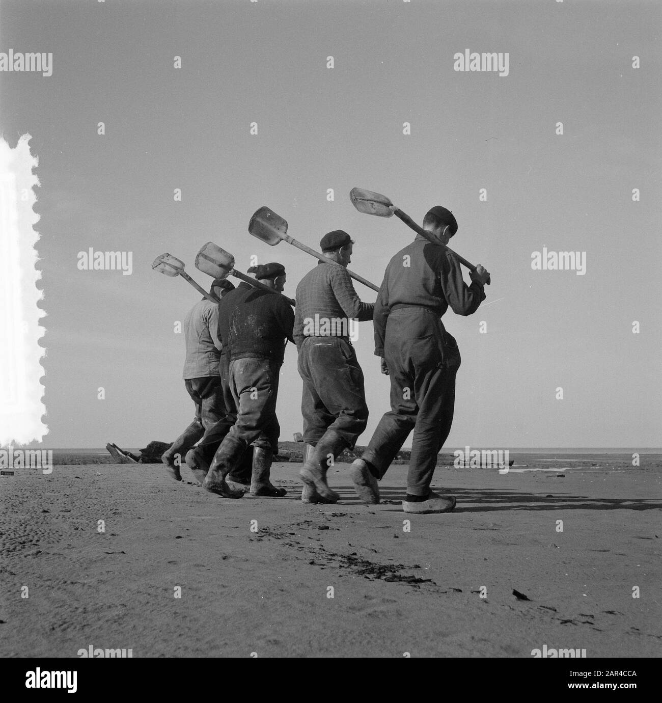 Serie dryval Oosterpolder Datum: 7. März 1957 Ort: Flevoland Schlüsselwörter: Einpolderungen, Wasserstaat Stockfoto