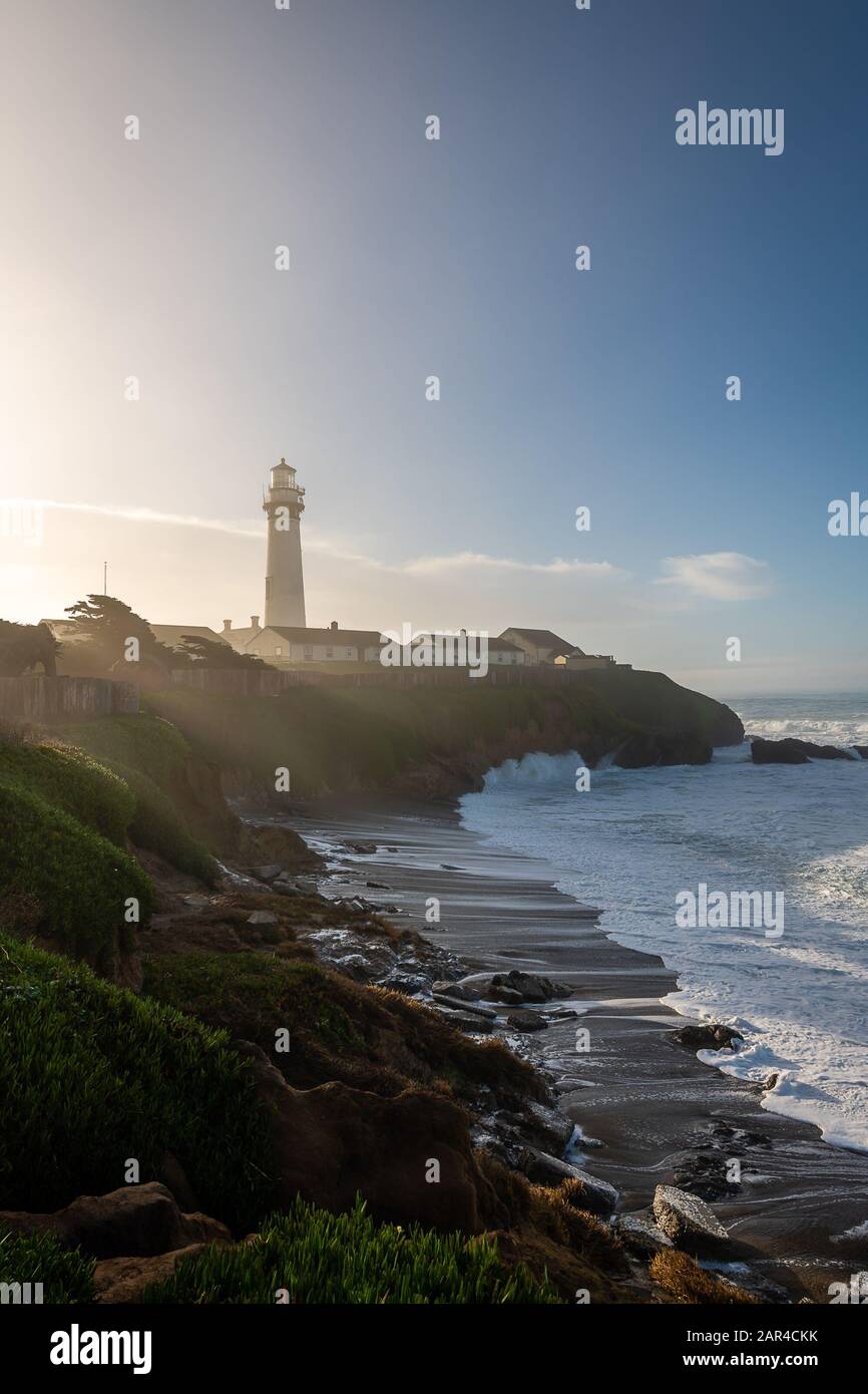Morgen im Pigeon Point Lighthouse Stockfoto