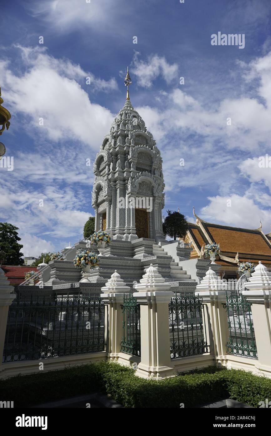 Stupa der Prinzessin Kantha Bopha das Gedenkheiligtum der geliebten Tochter des ehemaligen Königs Sihanouk. Stockfoto