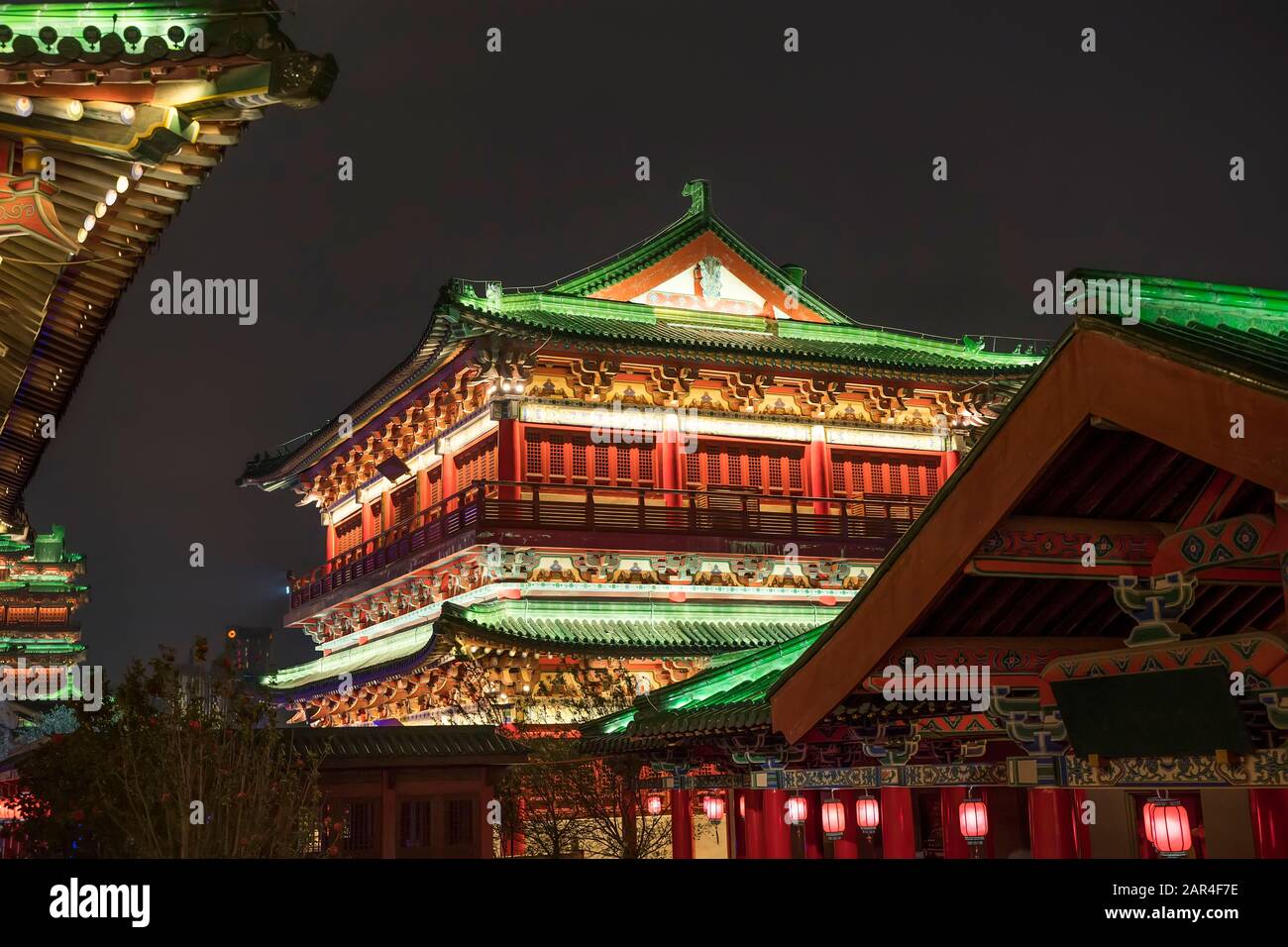 Teng wang Pavillon in der chinesischen Provinz jiang xi in der Nacht Stockfoto