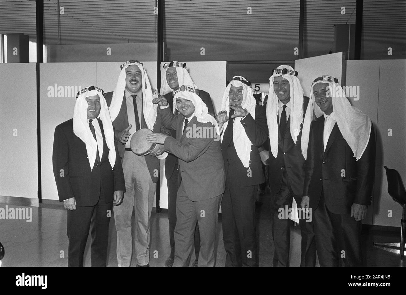 Dutch Swing College kommt am Schiphol Datum: 1. September 1969 persönlicher Name: Dutch Swing College Stockfoto