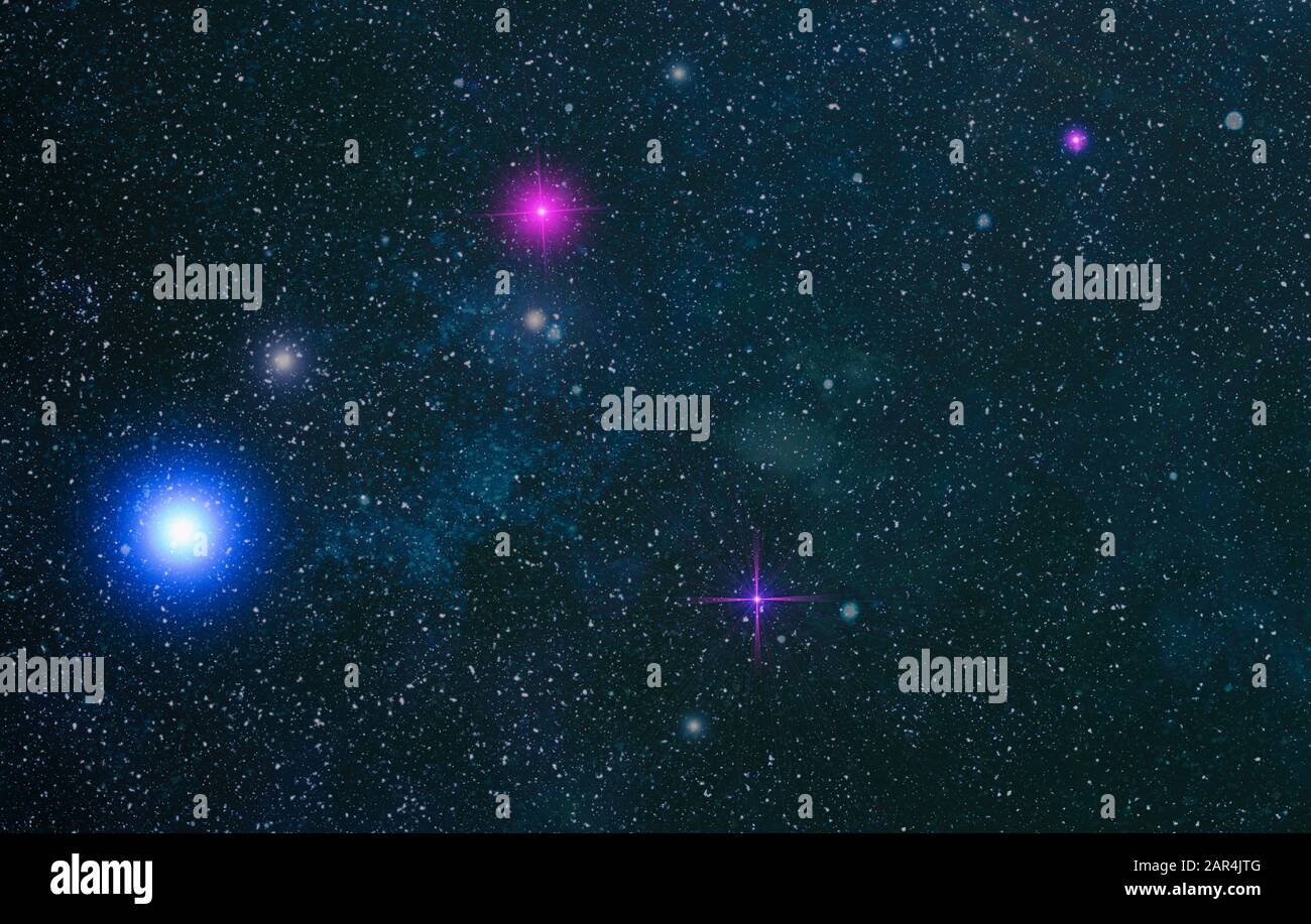 Leuchtendes Sternennebel. Entfernte Galaxie. Abstraktes Bild. Stockfoto