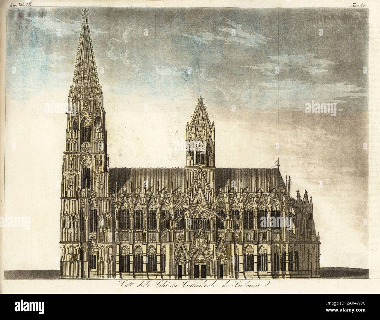 Blick auf den Kölner Dom, die Gotische Kirche in Köln. Lato della