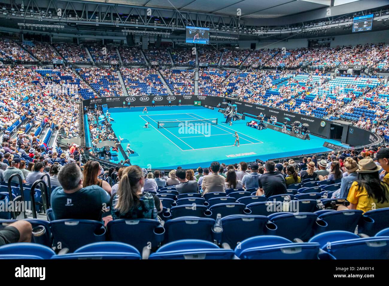 Melbourne Park, Victoria, Australien. Januar 2020. Tag Sieben, Petra Kitova (Tschechien) Spielte Maria Sakkari aus (Griechenland) Während Runde Vier der Singles-Petra Kitova der Frauen gegen Maria Sakkari. -Image Credit: Brett keating/Alamy Live News Stockfoto