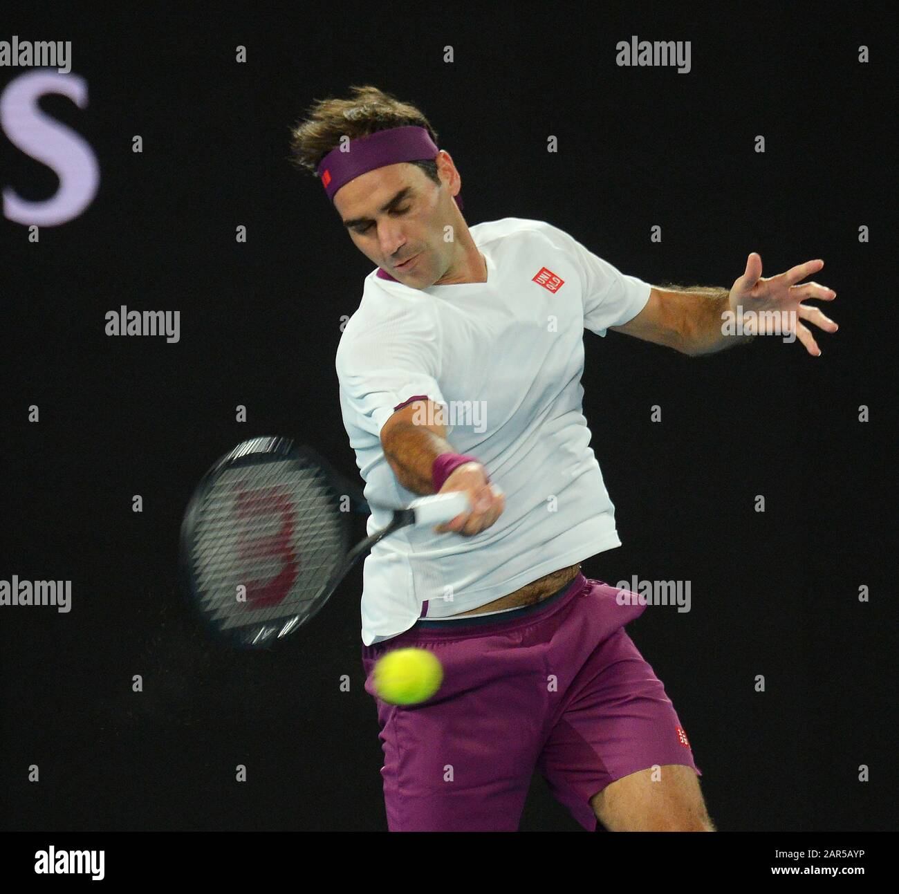 Melbourne, Australien. 26. Januar 2020. D4 Roger Federer (SUI) im vierten Spiel Foto Anne Parker International Sports Fotos Ltd/Alamy Live News Stockfoto