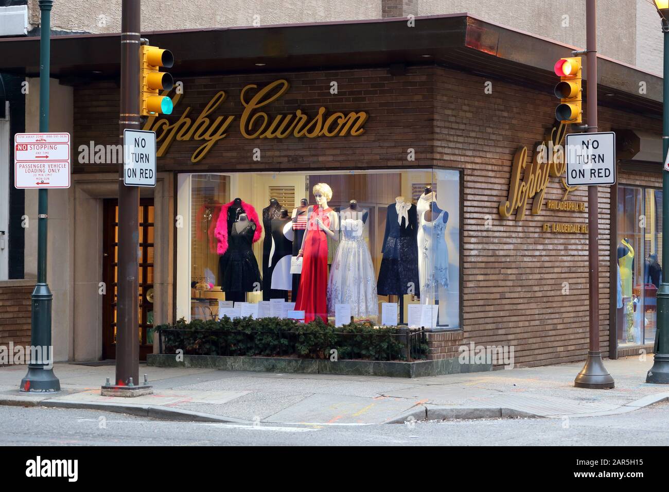 Sophy Curson, 122 S 19th St, Philadelphia, PA. Außenansicht der Modeboutique einer Frau auf dem Rittenhouse Square. Stockfoto
