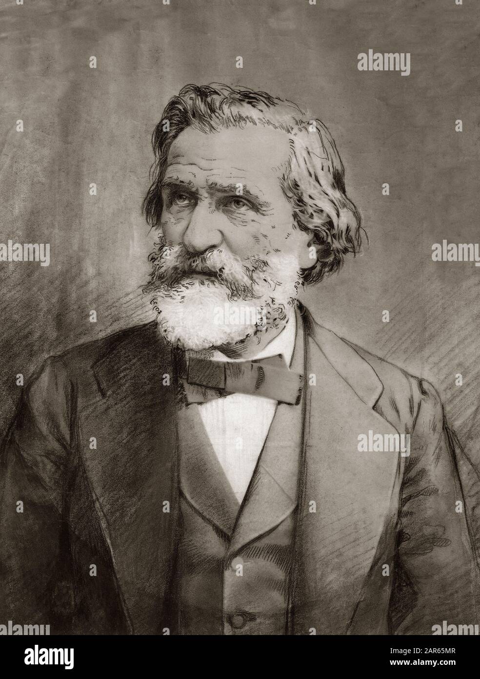 Portrait von Giuseppe Verdi - Portrait du Compositeur italien Giuseppe Verdi (1831-1901) vers 1881er Stockfoto