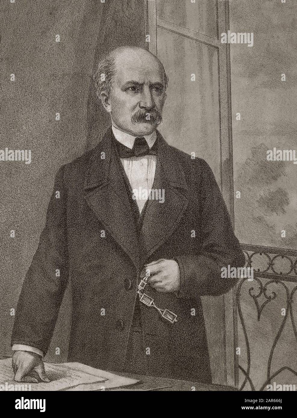 Porträt von Carlo Cattaneo (1801-1869), italienischer Patriot, Philosoph - Porträt des Patrioten, Philosophie, penseur politique Carlo Cattaneo (1801-1869) Stockfoto