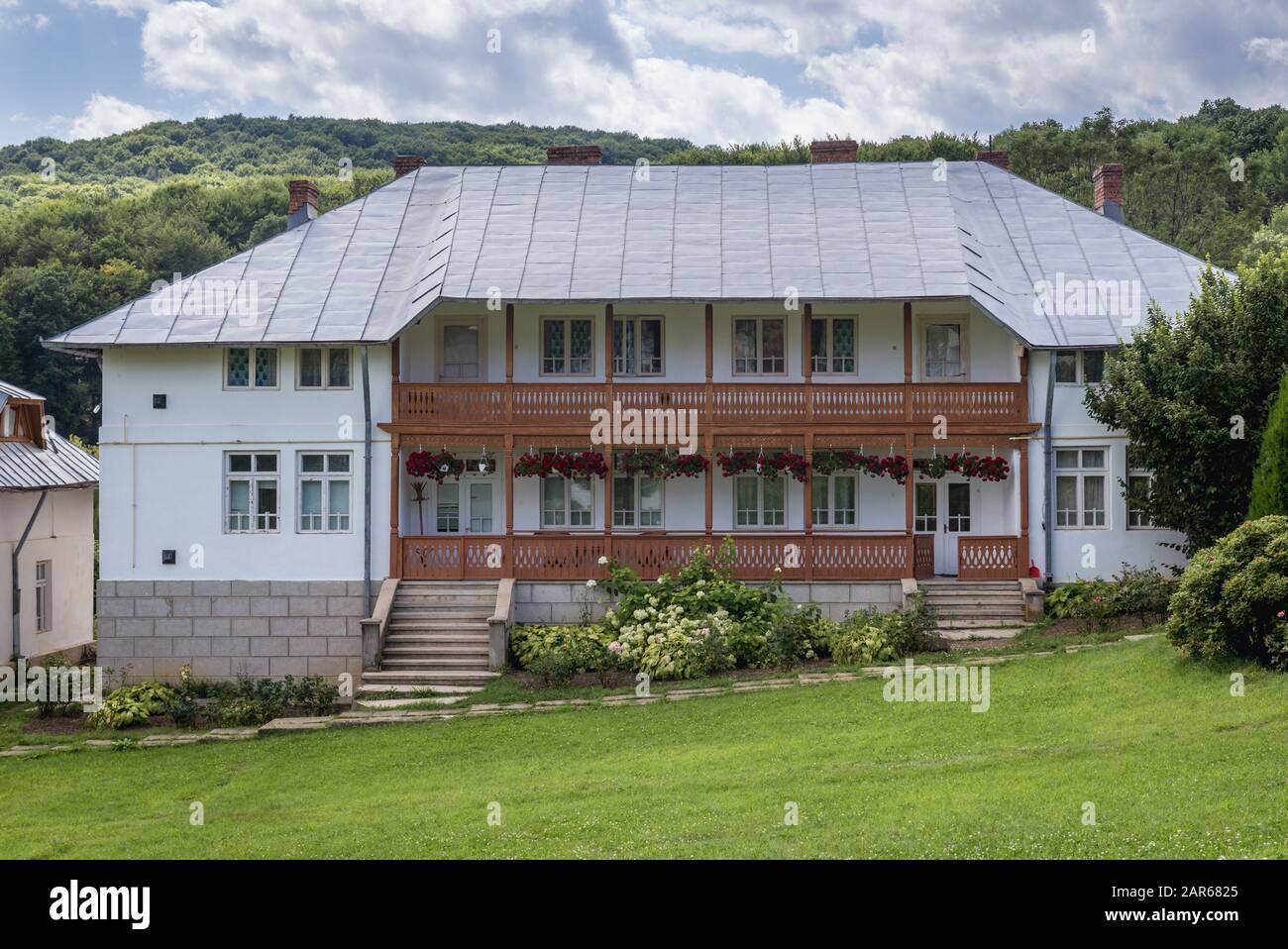 Gebäude im Kloster Ciolanu der östlichen orthodoxen Mönch, zwischen Tisau und Magura Gemeinden im Kreis Buzau, Rumänien Stockfoto